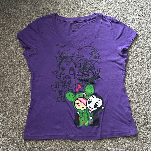 Lot of 4 Spooky Goth Kawaii Ladies T-Shirts by Tokidoki size Large - Picture 7 of 12